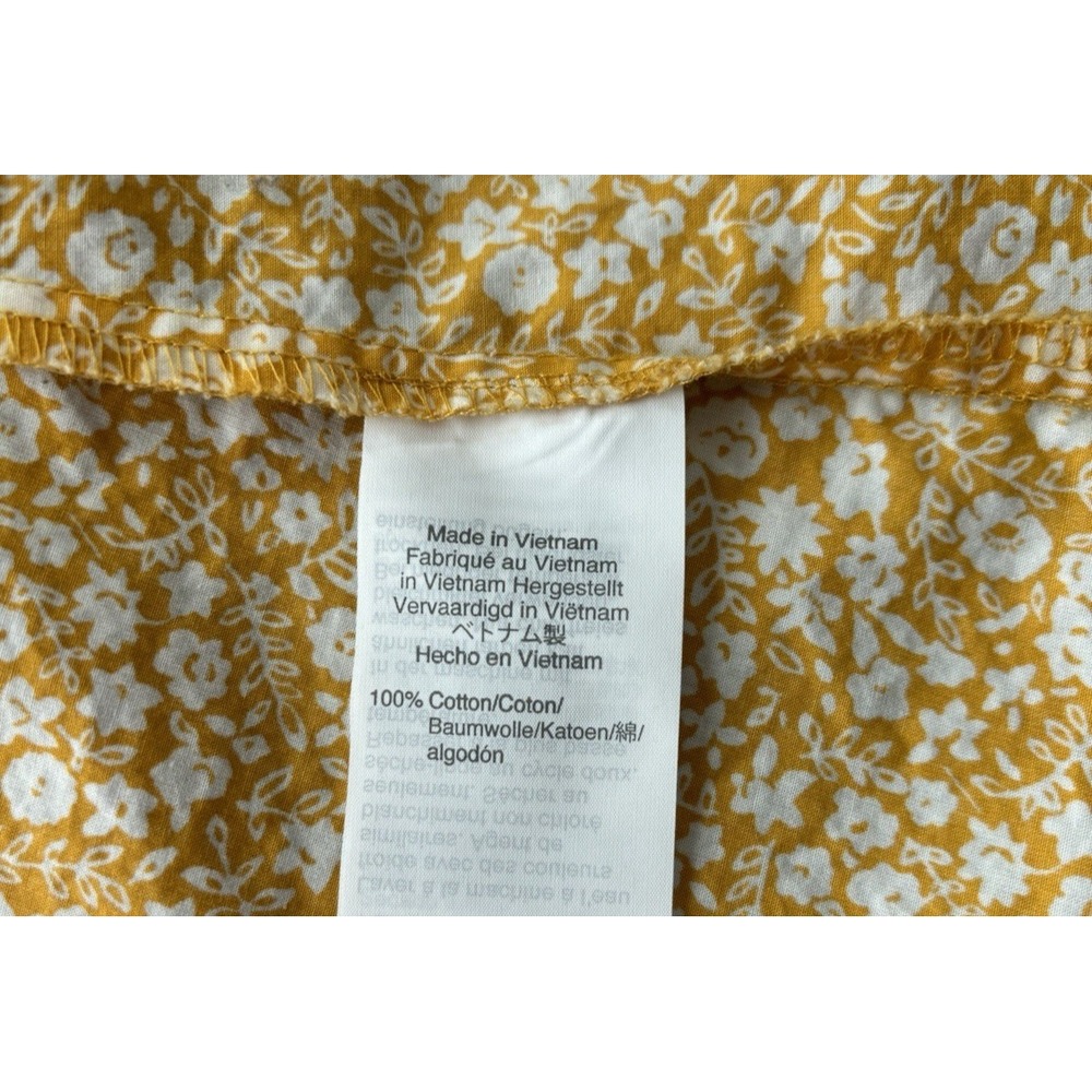 J‎ Crew Womens Size M Yellow White Floral Cotton Button Up Shirt Long Sleeve - Picture 4 of 8